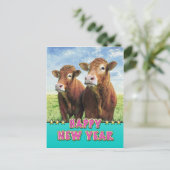 GELUKKIG NIEUWJAAR met de cowboys Feestdagenkaart (Staand voorkant)