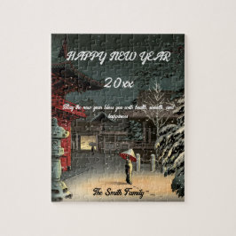 Gelukkig nieuwjaar met de sneeuw van Koitsu op de  Legpuzzel