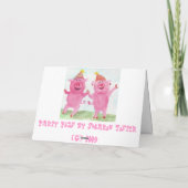 Gelukkig nieuwjaar met de varkens feestdagen kaart (Achterkant)