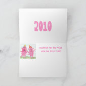 Gelukkig nieuwjaar met de varkens feestdagen kaart (Binnen)