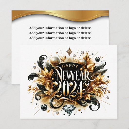 Gelukkig Nieuwjaar met Enveloppen Briefkaart (Voorkant / Achterkant)