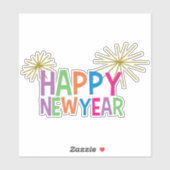 Gelukkig Nieuwjaar met Fireworks Sticker (Vel)