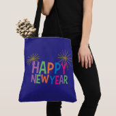 Gelukkig Nieuwjaar met Fireworks Tote Bag (Dichtbij)
