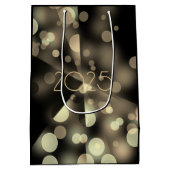 Gelukkig nieuwjaar met gouden bubbels medium cadeauzakje (Achterkant)