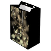 Gelukkig nieuwjaar met gouden bubbels medium cadeauzakje (Achterkant Gekanteld)