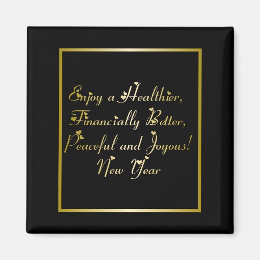 Gelukkig nieuwjaar met hart magneet (Voorkant)