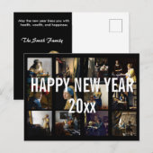 Gelukkig nieuwjaar met Johannes Vermeer Patchwork Briefkaart (Voorkant / Achterkant)