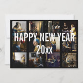 Gelukkig nieuwjaar met Johannes Vermeer Patchwork Feestdagenkaart (Voorkant)