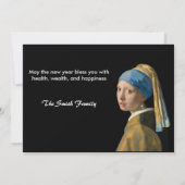 Gelukkig nieuwjaar met Johannes Vermeer Patchwork Feestdagenkaart (Achterkant)