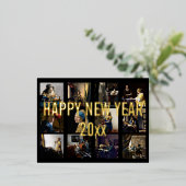 Gelukkig Nieuwjaar met Johannes Vermeer Patchwork Folie Feestdagen Briefkaart (Staand Voorkant)
