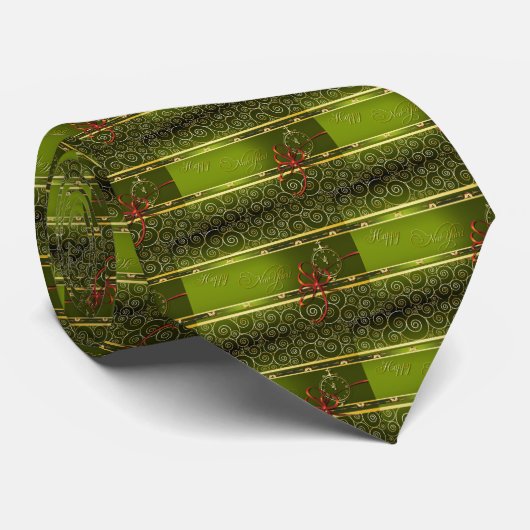 Gelukkig nieuwjaar met klok stropdas (Opgerold)