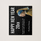 Gelukkig Nieuwjaar met meisje met parel Legpuzzel (Verticaal)