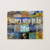 Gelukkig Nieuwjaar met Van Gogh's Patchwork Legpuzzel (Horizontaal)