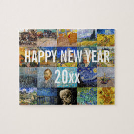 Gelukkig Nieuwjaar met Van Gogh's Patchwork Legpuzzel