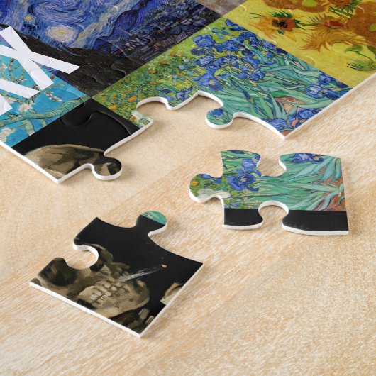 Gelukkig Nieuwjaar met Van Gogh's Patchwork Legpuzzel (Zijkant)
