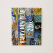Gelukkig Nieuwjaar met Van Gogh's Patchwork Legpuzzel (Verticaal)