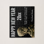 Gelukkig Nieuwjaar met Van Gogh's Schedel van een  Legpuzzel (Verticaal)