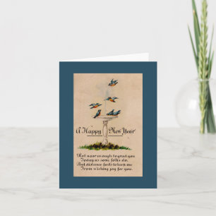 gelukkig nieuwjaar met vogels kaart