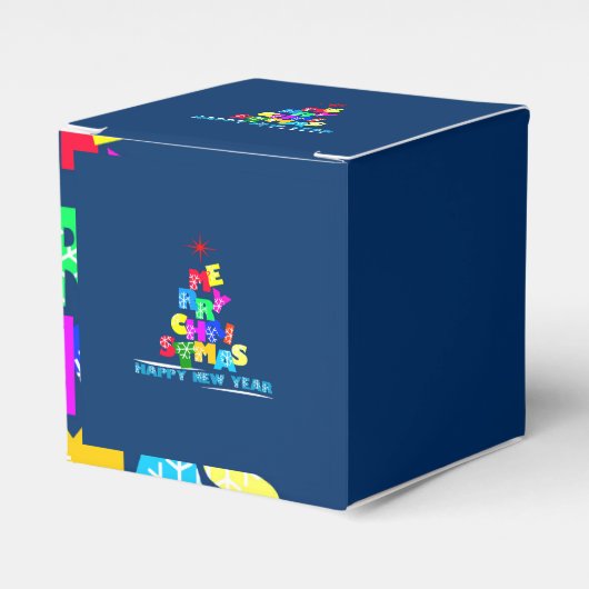 Gelukkig nieuwjaar met vrolijk kerstfeest bedankdoosjes (Voorkant Zijde)