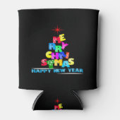 Gelukkig nieuwjaar met vrolijk kerstfeest blikjeskoeler (Voorkant)