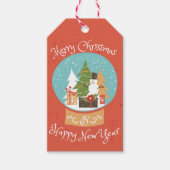 Gelukkig nieuwjaar met vrolijk kerstfeest cadeaulabel (Voorkant)