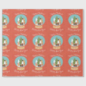 Gelukkig nieuwjaar met vrolijk kerstfeest cadeaupapier (Vlak)