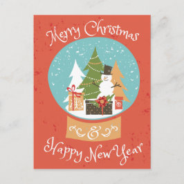 Gelukkig nieuwjaar met vrolijk kerstfeest feestdagenkaart