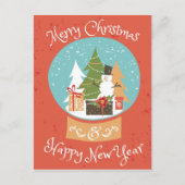 Gelukkig nieuwjaar met vrolijk kerstfeest feestdagenkaart (Voorkant)