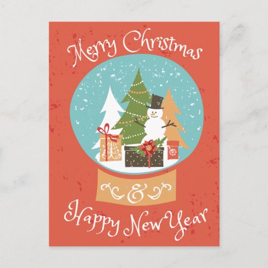 Gelukkig nieuwjaar met vrolijk kerstfeest feestdagenkaart (Voorkant)