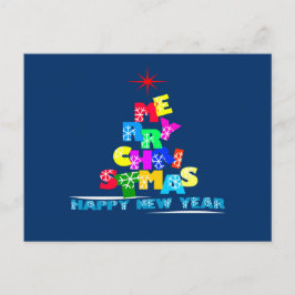 Gelukkig nieuwjaar met vrolijk kerstfeest feestdagenkaart