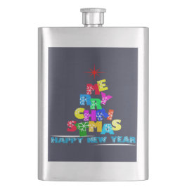 Gelukkig nieuwjaar met vrolijk kerstfeest flacon