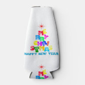 Gelukkig nieuwjaar met vrolijk kerstfeest flesjeskoeler (Voorkant)