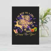 Gelukkig nieuwjaar met vrolijk kerstfeest kaart (Staand voorkant)