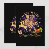 Gelukkig nieuwjaar met vrolijk kerstfeest kaart (Voorkant / Achterkant)