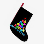 Gelukkig nieuwjaar met vrolijk kerstfeest kleine kerstsok (Voorkant (Hangend))