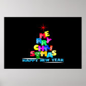 Gelukkig nieuwjaar met vrolijk kerstfeest poster (Voorkant)