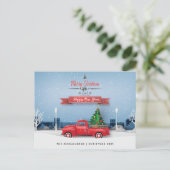 Gelukkig nieuwjaar met vrolijk kerstfeest |  Red T Briefkaart (Staand voorkant)