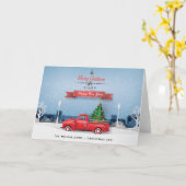 Gelukkig nieuwjaar met vrolijk kerstfeest |  Red T Kaart (Gele Bloem)