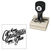Gelukkig nieuwjaar met vrolijk kerstfeest rubberstempel (Gestempeld)