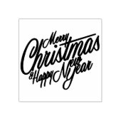 Gelukkig nieuwjaar met vrolijk kerstfeest rubberstempel (Afrduk)