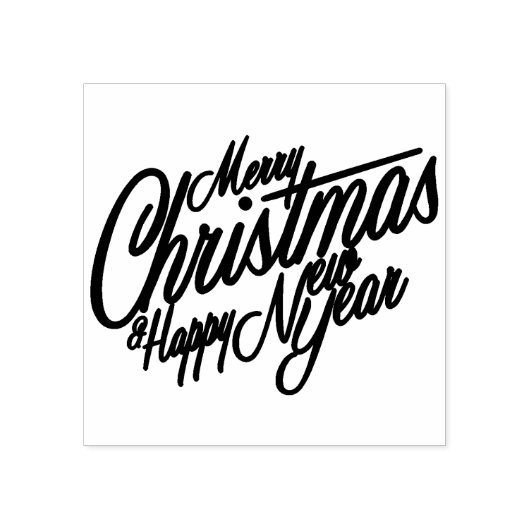 Gelukkig nieuwjaar met vrolijk kerstfeest rubberstempel (Afrduk)