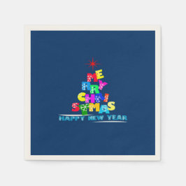 Gelukkig nieuwjaar met vrolijk kerstfeest servetten