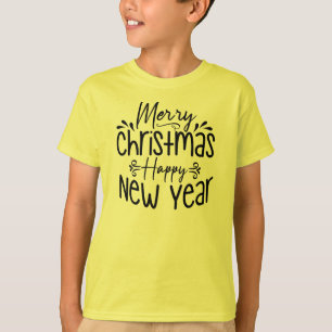 Gelukkig nieuwjaar met vrolijk kerstfeest t-shirt
