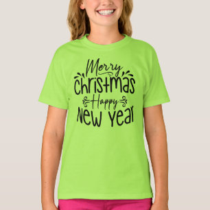 Gelukkig nieuwjaar met vrolijk kerstfeest t-shirt