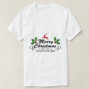 Gelukkig nieuwjaar met vrolijk kerstfeest t-shirt