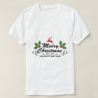 Gelukkig nieuwjaar met vrolijk kerstfeest t-shirt