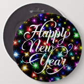 Gelukkig Nieuwjaar met Vuurwerk Achtergrond-23756 Ronde Button 6,0 Cm (Voorkant /achterkant)