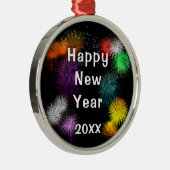 Gelukkig nieuwjaar metalen ornament (Rechts)