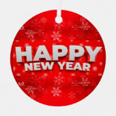 Gelukkig nieuwjaar metalen ornament (Voorkant)