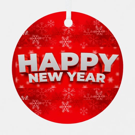 Gelukkig nieuwjaar metalen ornament (Voorkant)